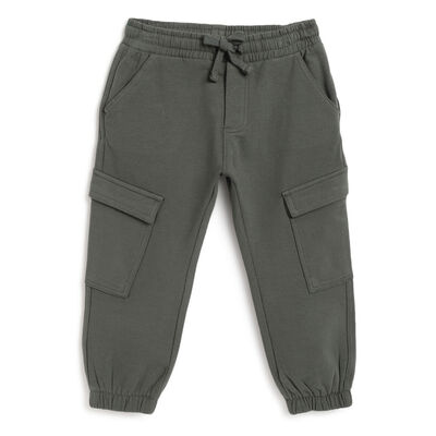 Boys Dark Green Solid Joggers